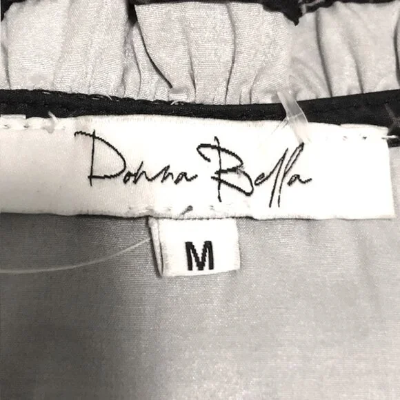 DONNA BELLA Black Floral Motifs Long Sleeve Blouse and Long Skirt Ensemble Sz M - Picture 7 of 7